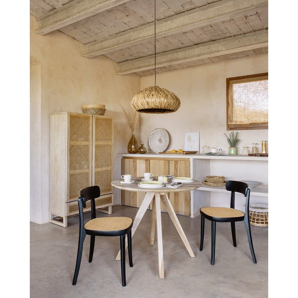 Crna blagovaonska stolica od bukovog drveta Kave Home Romane-image-3