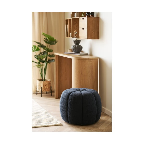 Tamno plavi tabure od bouclé tkanine Paisley – House Nordic-image-1