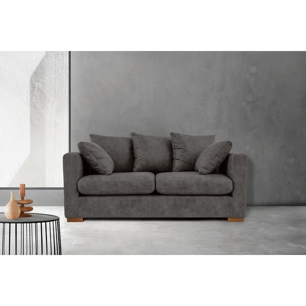 Antracitno siva sofa od imitacije kože 175 cm Hamburg – Scandic-image-1