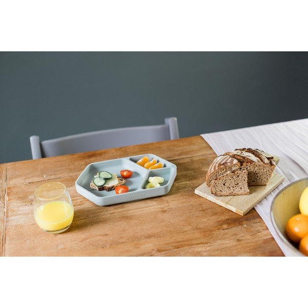 Plavi silikonski dječji tanjur 16x25 cm – Kindsgut-image-3