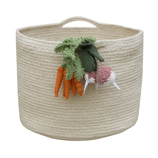 Krem tekstilna dječja kutija za pohranu ø 30x23 cm Veggies – Lorena Canals