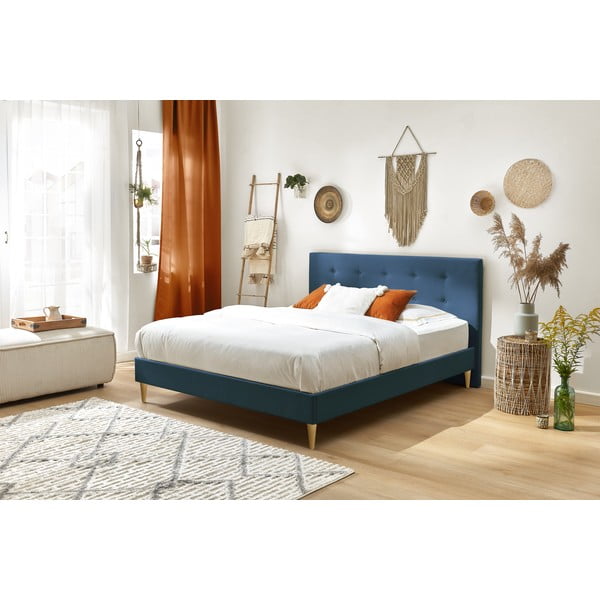 Plavi bračni krevet Bobochic Paris Light, 180 x 200 cm-image-3