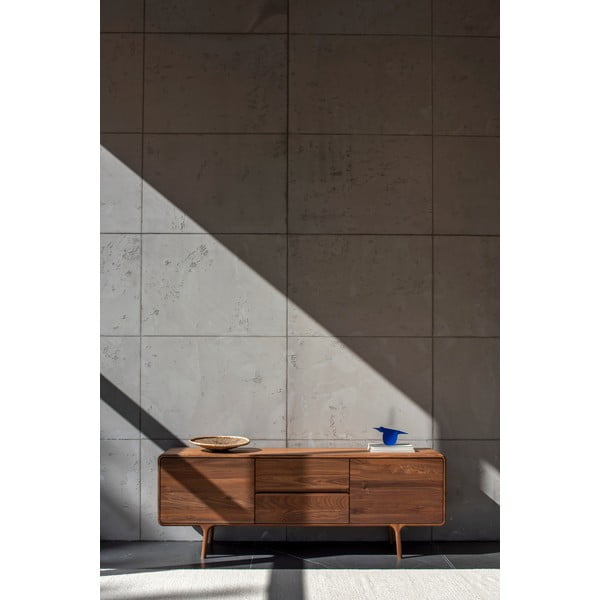 Smeđa TV komoda od punog oraha 180x65x45 cm Fawn – Gazzda-image-3