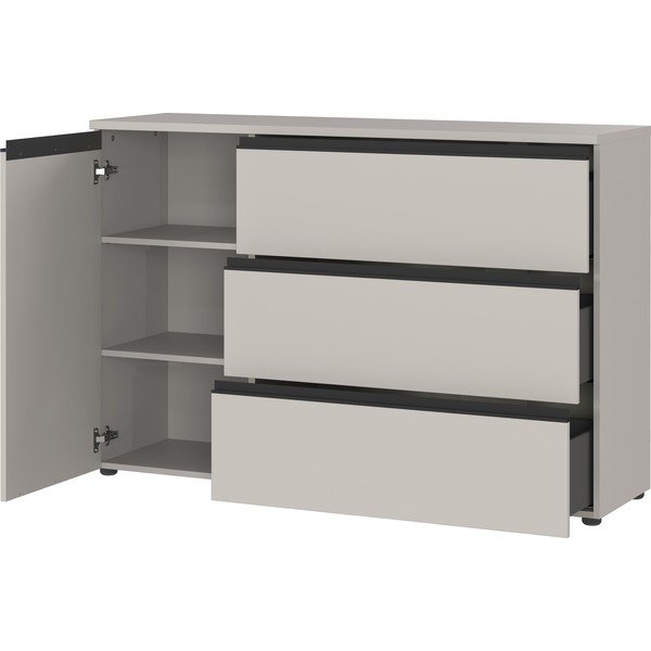 Siva niska komoda 135x91 cm Bastia – Germania-image-2