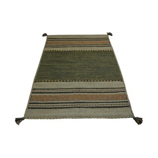 Zeleno-smeđi pamučni tepih Webtappeti Antique Kilim, 120 x 180 cm