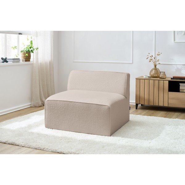 Bež modularna sjedeća garnitura od bouclé tkanine (srednji modul ) Megeve – Bobochic Paris-image-1