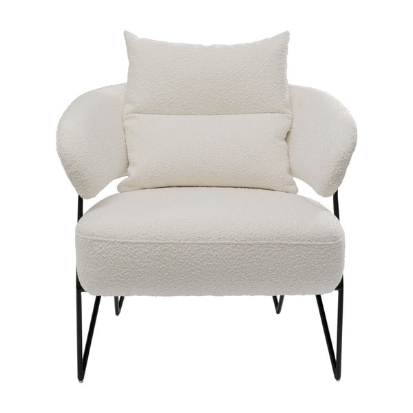 Bijela fotelja od bouclé tkanine Peppo – Kare Design