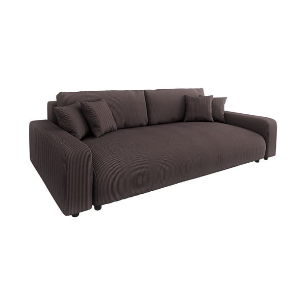 Smeđa sklopiva/s prostorom za odlaganje sofa od samta 234 cm Sara – Ropez