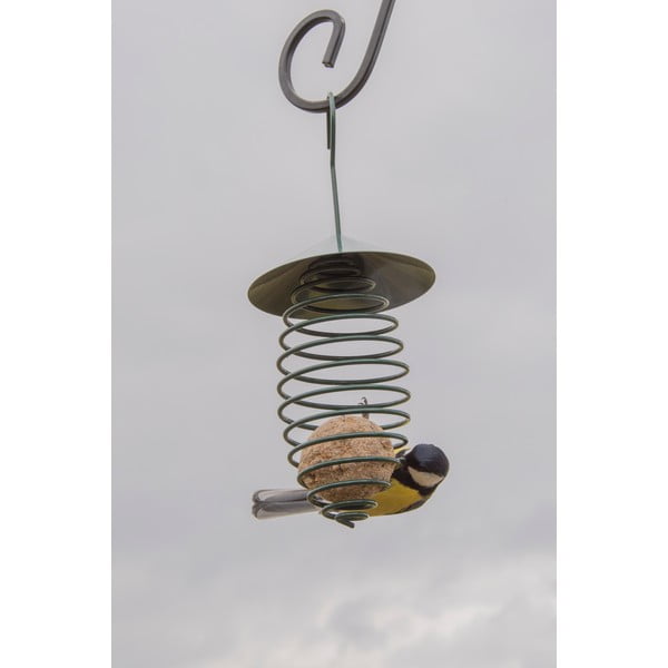 Tamnozelena metalna hranilica s krovom Esschert Design, ⌀ 10,8 cm-image-3