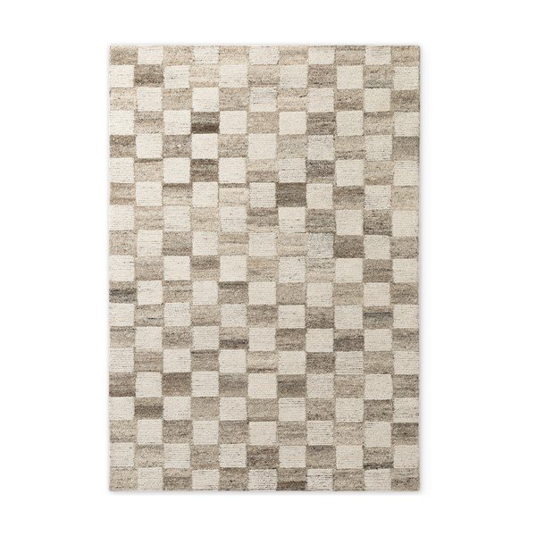 Krem ručno rađen vunen tepih 80x150 cm Boho 1.0 Quadra – Vikosa