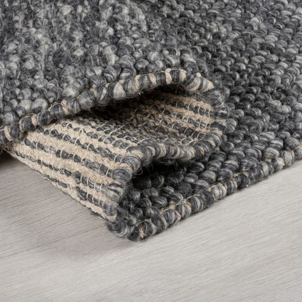 Tamno siva ručno rađena staza od mješavine vune 60x230 cm Minerals – Flair Rugs-image-3