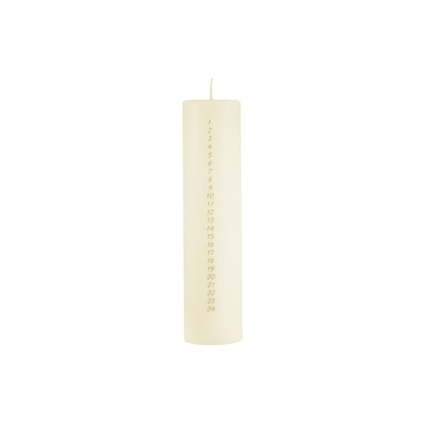 Kremasto bijela adventska svijeća s Unipar brojevima, vrijeme gorenja 98 h