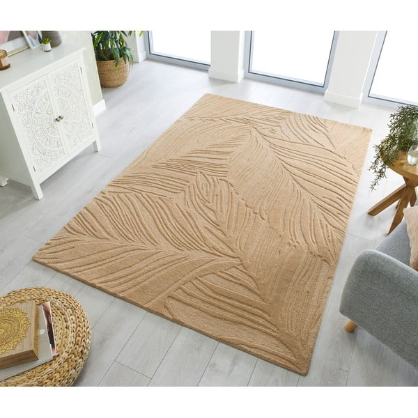 Svijetlosmeđi vuneni tepih Flair Rugs Lino Leaf, 120 x 170 cm-image-1