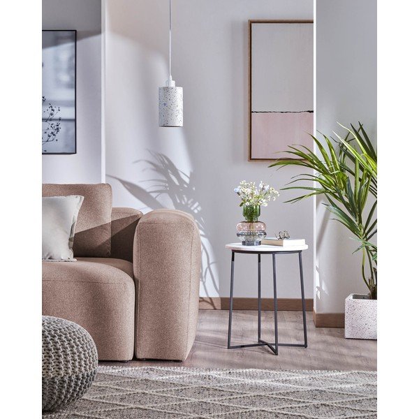 Okrugao pomoćni stol s mramornom pločom ø 41 cm Bryson – Kave Home-image-1