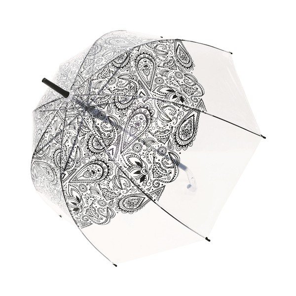 Prozirni kišobran otporan na vjetar Ambiance Black Paisley, ⌀ 85 cm-image-2