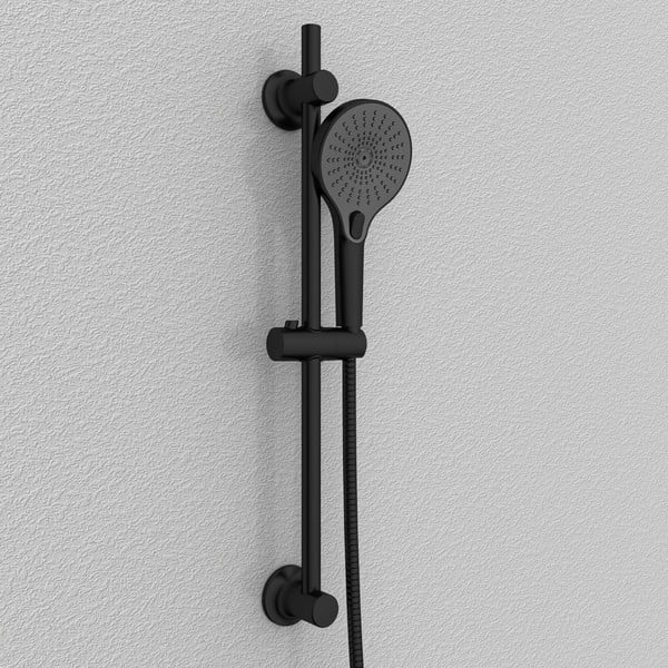 Crna samostojeća tuš šipka od nehrđajućeg čelika 70 cm - Wenko-image-1