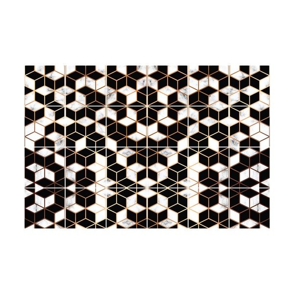 Set od 24 zidne naljepnice Ambiance Black and Gold Marble, 10 x 10 cm-image-2