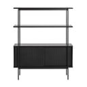 Crna biblioteka u dekoru jasena s kliznim vratima 94x114 cm Angus – Actona