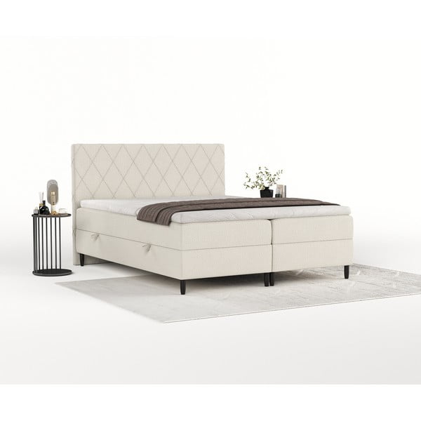 Bež boxspring krevet s prostorom za pohranu 160x200 cm Gwen – Maison de Rêve-image-4