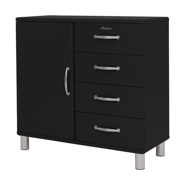 Crna niska komoda 98x92 cm Malibu - Tenzo-image-2