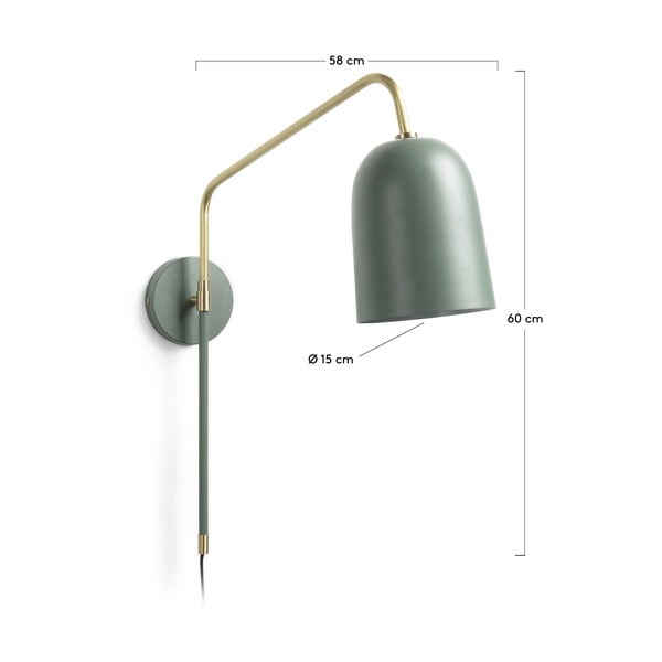 Zelena zidna lampa ø 15 cm Audrie – Kave Home-image-4