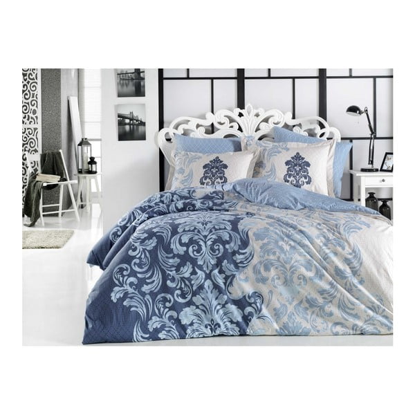 Posteljina s posteljinom na krevetu od pamučnog poplina Mirella, 200 x 220 cm