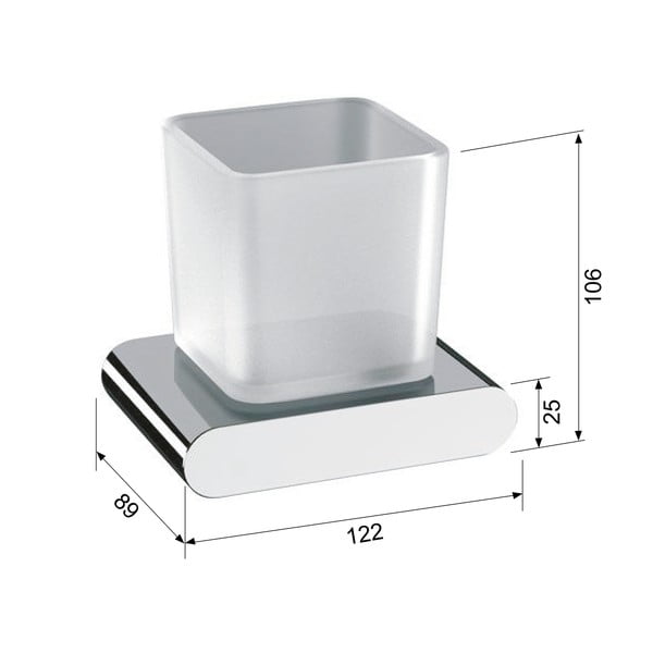 Bijela staklena zidna čaša za četkice za zube Flori – Sapho-image-2