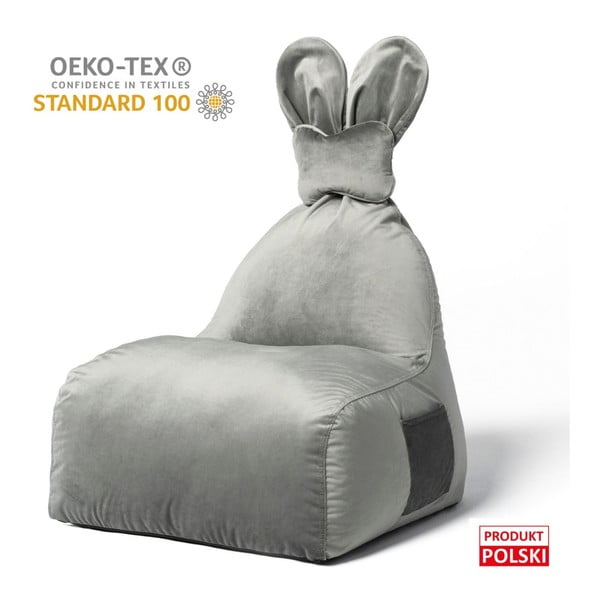 Siva dječja vreća za sjedenje Funny Bunny – The Brooklyn Kids-image-1