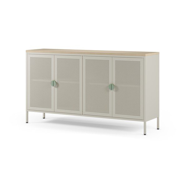 Krem/u prirodnoj boji metalni ormarić 160x90x40 cm Sayla – Marckeric-image-1
