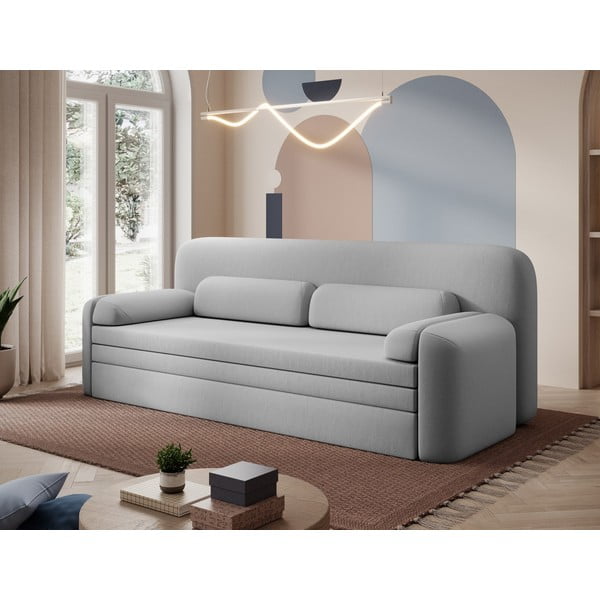 Svijetlo siva baršunasti sklopiva/s prostorom za odlaganje sofa 236 cm Elioss – ELTAP-image-3