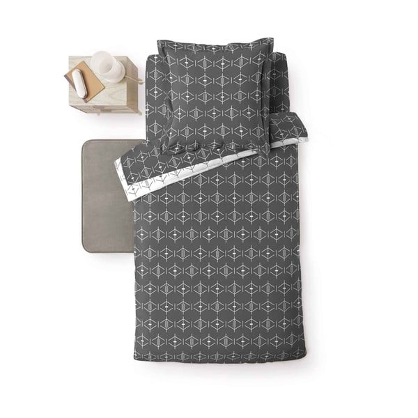Tamno siva pamučna navlaka za poplun za krevet za jednu osobu 140x200 cm Aristide – douceur d'intérieur