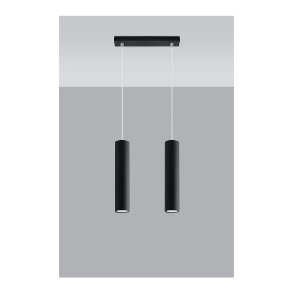 Crna metalna viseća svjetiljka Castro – Sollux-image-3