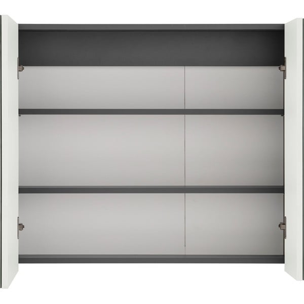 Sivi zidni kupaonski ormarić sa ogledalom Støraa Wisla, 80 x 70 cm-image-1