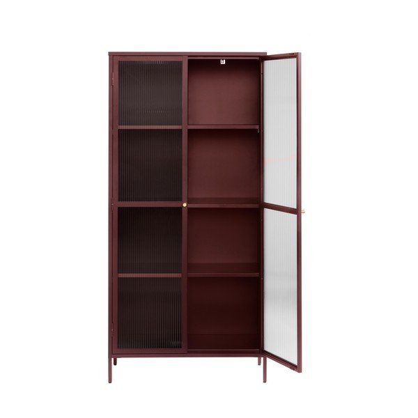 Crvena metalna vitrina 90x190 cm Bronco - Unique Furniture-image-3