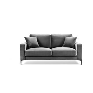 Siva baršunasta sofa Kooko Home Harmony, 158 cm