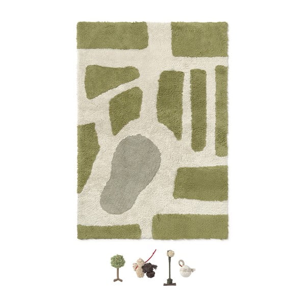 Zeleni/krem pamučan dječji tepih za igru 90x130 cm Hyde Park – Lorena Canals