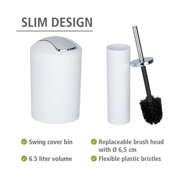 Bijeli plastičan set pribora za kupaonicu Calvo – Wenko-image-3