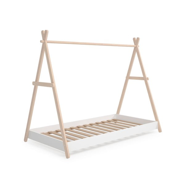 Bijeli/u prirodnoj boji dječji krevet od masivnog bora u obliku kućice 90x200 cm Trufa – Marckeric-image-4