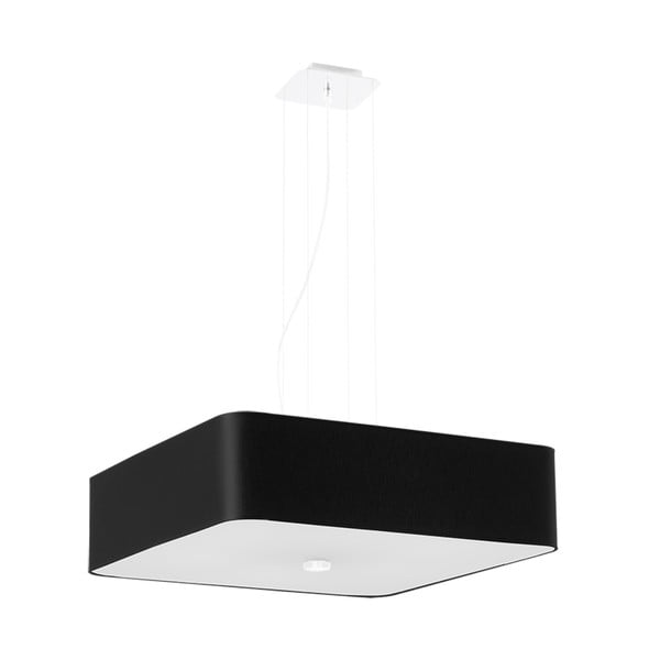 Crna viseća svjetiljka sa staklenim sjenilom/s tekstilnim sjenilom Kortez – Nice Lamps