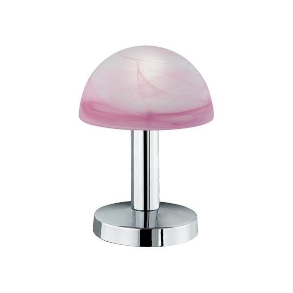 Ružičasta stolna lampa Trio Fynn, visina 21 cm