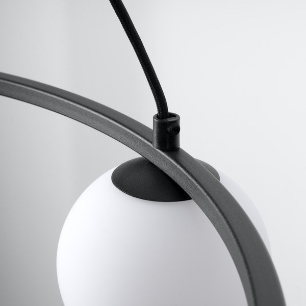 Bijela/crna viseća svjetiljka sa staklenim sjenilom Umerta – Sollux-image-4