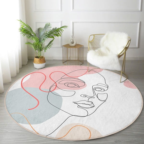 Bijeli periv/pogodan za robotski usisavač okrugli tepih ø 120 cm Comfort – Mila Home-image-1