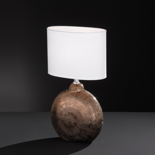 Bijelo-smeđa stolna lampa Fischer & Honsel Foro, visina 36 cm-image-2