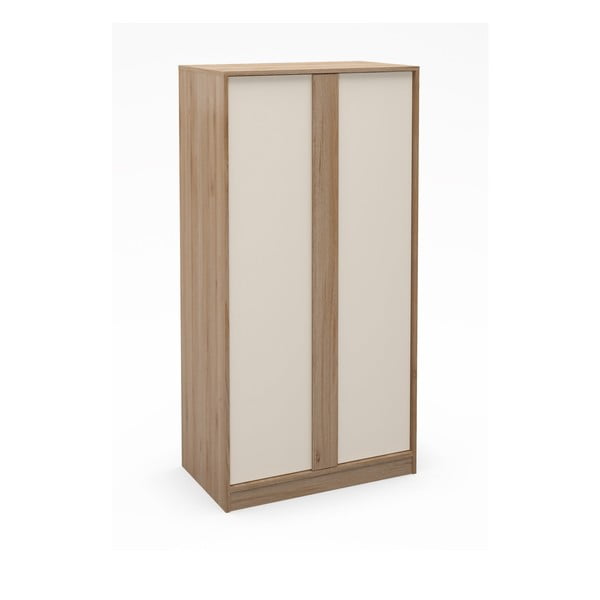 Krem/u prirodnoj boji ormar u dekoru hrasta 90x180x53 cm Dennis – Marckeric-image-4