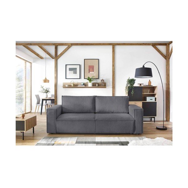 Tamno siva sklopiva sofa od samta 245 cm Nihad – Bobochic Paris-image-1