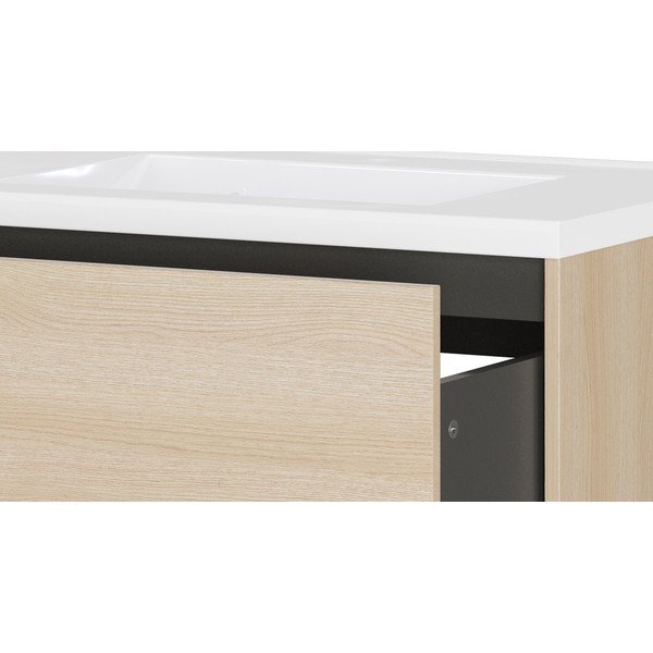 Zidni ormarić za ispod umivaonika u dekoru hrasta u prirodnoj boji 81x61 cm Bodera – Germania-image-4