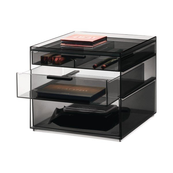 Mat crni kupaonski kozmetički organizator od reciklirane plastike - iDesign-image-3