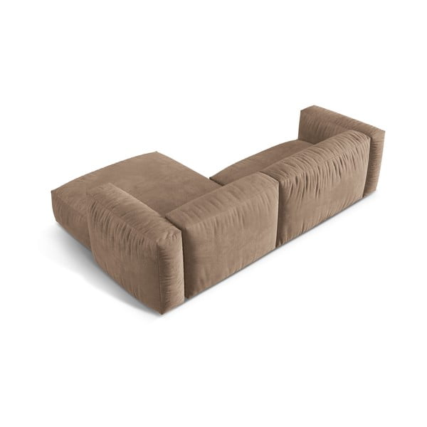 Svjetlo smeđa baršunasti kutna garnitura (s desnim kutom/s ležaljkom) Martina – Micadoni -image-4