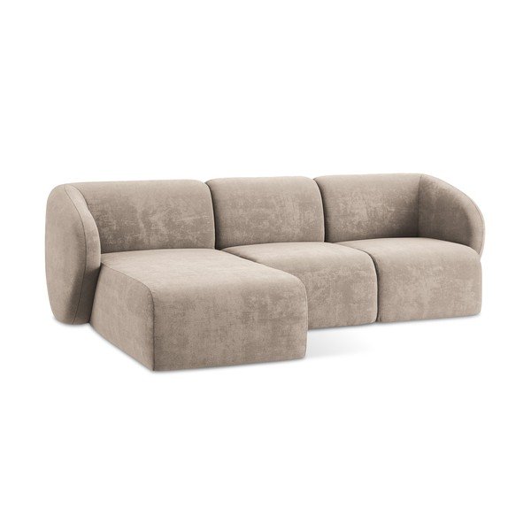 Svjetlo smeđa kutna garnitura od šenila (s lijevim kutom/s ležaljkom) Lani – Makamii-image-4