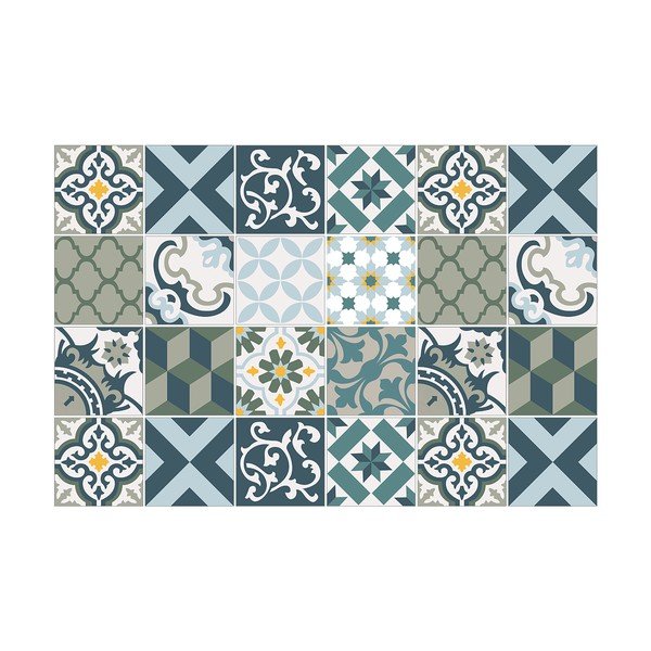 Set od 24 zidne samoljepljive naljepnice Ambiance Azulejos Rony, 10 x 10 cm-image-2